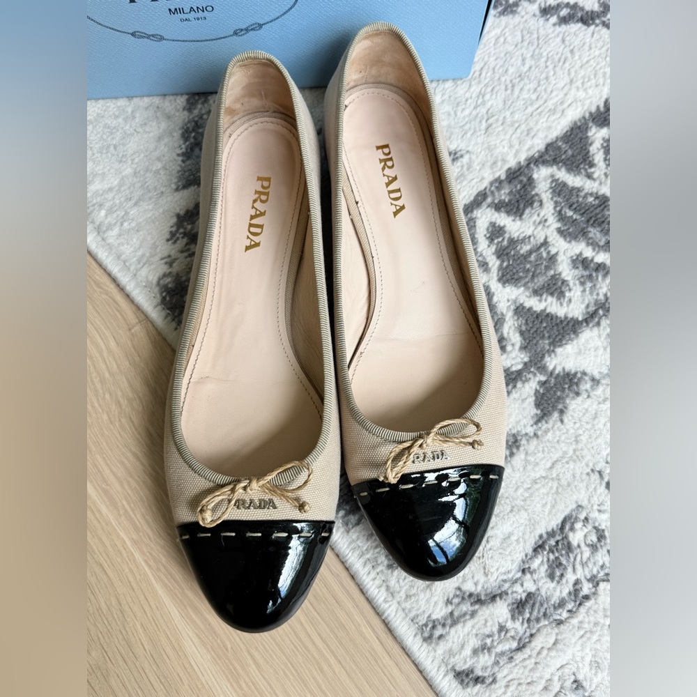PRADA Canvas Colorblock Pattern flats 9.5 - Picture 4 of 9